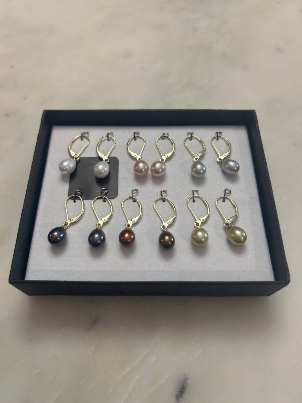 jtv Multi Color Cultured Freshwater Pearls 18k Yellow Gold Over 925 Earrings Set